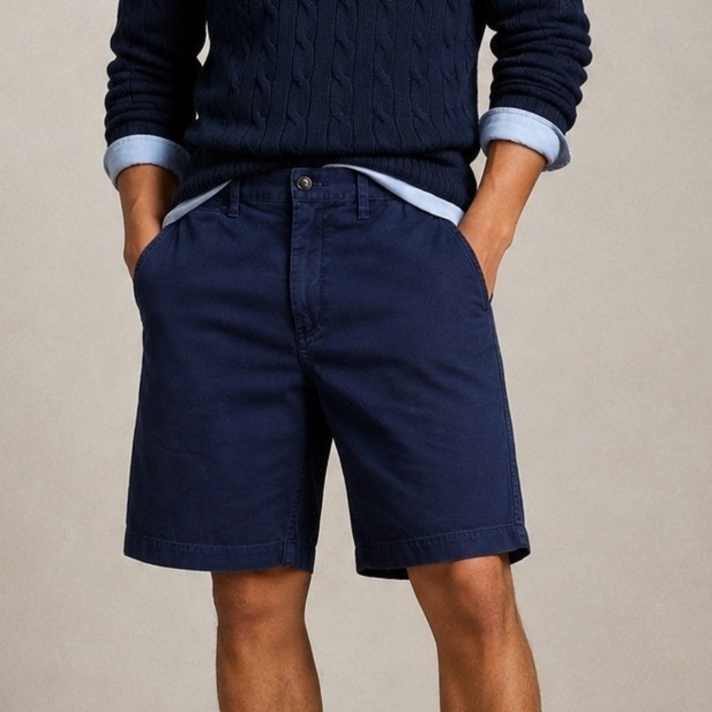 Polo Ralph Lauren Mens Relaxed Fit Chino Shorts Navy Blue Size 35 Cotton - Picture 1 of 10